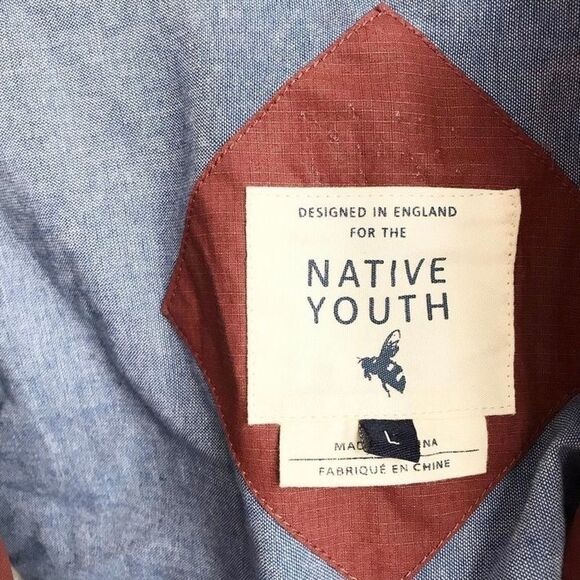 Native Youth burgundy hooded light jacket size L - Picture 9 of 10